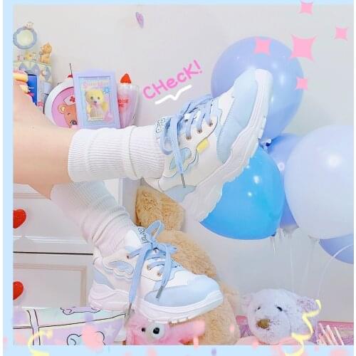 Japanese sweet student lolita shoes vintage round head thick bottom college style casual sneakers women shoes cute kawaii shoes