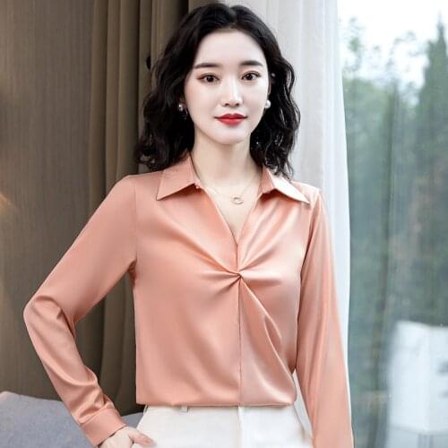 High Quality Fabric Long Sleeve Blouses Shirts for Women Spring Summer Work Wear Ladies Office Blouse Clothes Tops OL Styles