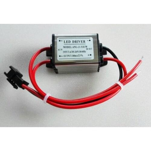 1-3)x1W LED Power Supply Driver Transformer Converter Input AC 85-265V Gray Output DC3-12V 300mA