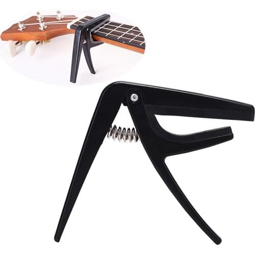 1PCS Black Color Ukulele Capo Single-handed Quick Change Ukelele Capo Plastic Steel Guitar Parts & Accessories