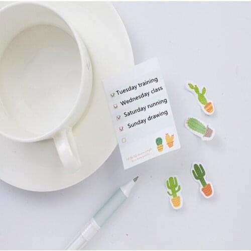1pcs/lot kawaii Cactus Sticky N Times Sticky Note Postcard Sticky Note Message Planner Stickers Cute Stationary