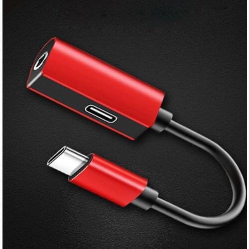 100pcs Type-c to 3.5mm Earphone Cable Jack Audio Aux Cable 2 in 1 Type-C 3.5 AUX Headphone Jack Adapter For Huawei