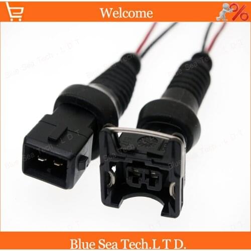 2 Pairs 2 Pin 3.5mm male&female Oil nozzle wire connector,Auto senser electrical cable plug with sheath for car ect
