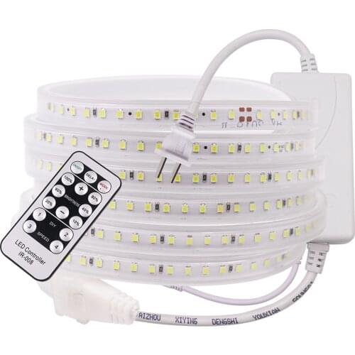 220V LED Strip Light Dimmable 2835 High Brightness 120LED/m Waterproof Flexible LED Ribbon Home Decoration 1m 10m 20m 50m 100m