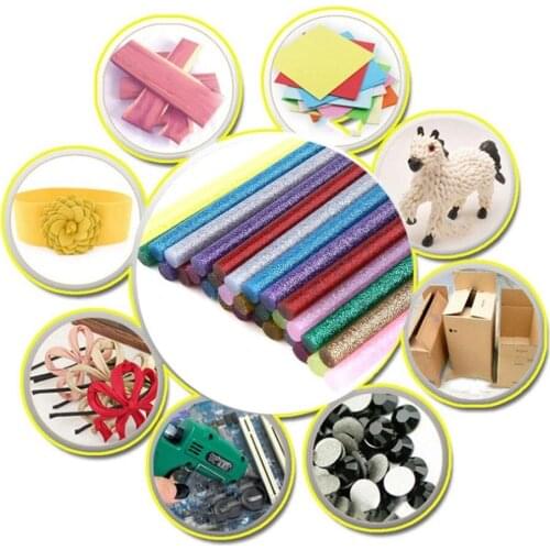 30pcs/pack Multi Colors Glitter Hot Glue Sticks Non-toxic High Adhesive Sticks Melt Glue DIY Decor Handcraft Tools