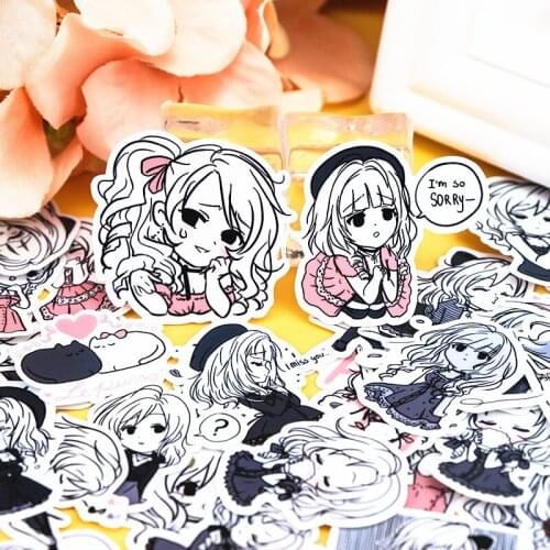 40pcs/pack Cute girls Stickers Graffiti Sexy Waterproof Stickers for DIY Guitar Helmet Luggage Laptop Skateboard Stickers