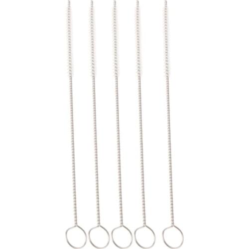 5pcs Stainless Steel Nylon Straw Brush Cleaning Tool Cosmetic Bottle Cleaner