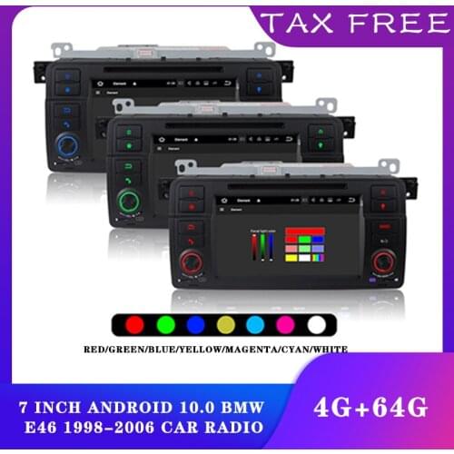 Car audio android car radio android10 car dvd player for bmw e46 m3 318i/320/325/330/335 rover 75 mg zt coupe 12v bluetooth