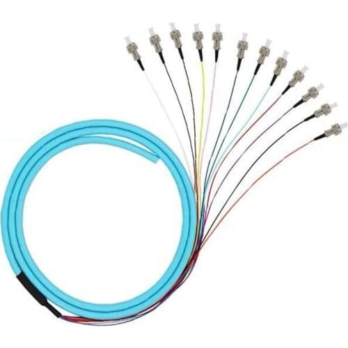 Free Shipping Fiber Optic Bundle Pigtail ST Multimode MM OM1 62.5/125 12 Core Pigtail ST factory Patch Cord Good reliability and