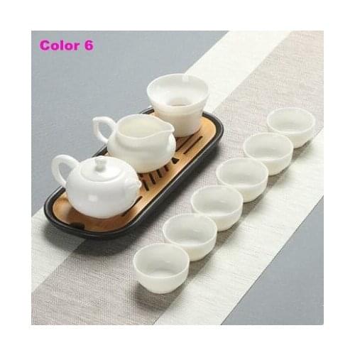 Jade porcelain tea set of white porcelain tea tea bowl teapot tea cup household ceramics