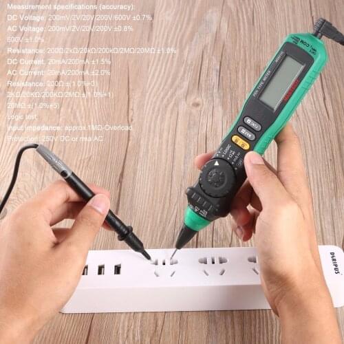 Pen Type digital Multimeter with non-contact AC dc voltage current decetor ohm tester or MS8211D