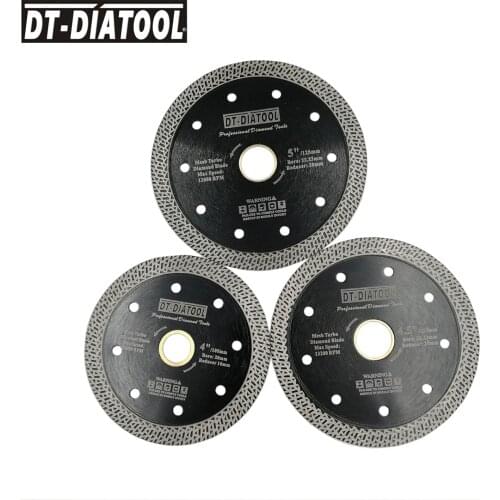 DT-DIATOOL 2pcs 4" 4.5" or 5" Hot pressed sintered Mesh Turbo Wheel Diamond Saw blade Dry or Wet Cutting Disc 105MM 115mm 125mm