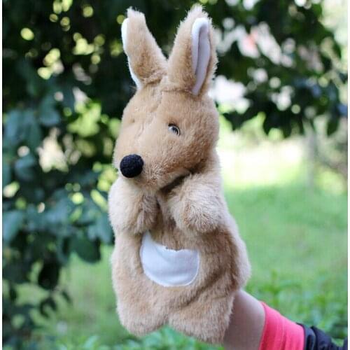 28CM Puppet toy kangaroo Large animal puppet kangaroo baby plush hand puppet toys for baby kids free shipping