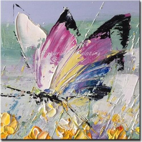 Mintura Oil Paintings Modern Animal Painting Different Kind of Butterflies Canvas Art Picture Room Wall Sticker Poster No Framed