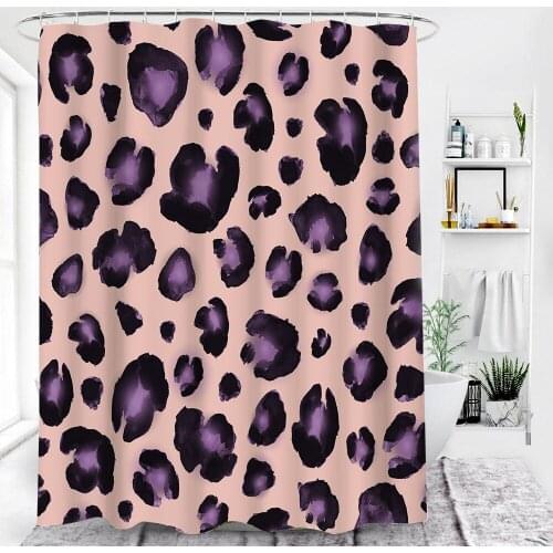 Leopard Shower Curtains High Quality Bathroom Curtain Waterproof and Mildew Proof Shower Curtain In The Bathroom with 12 Hooks