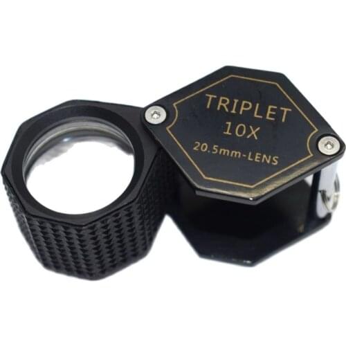 10X Jeweler Eye Loupe Magnifying Glass Mini Triplet Jewelry Tools