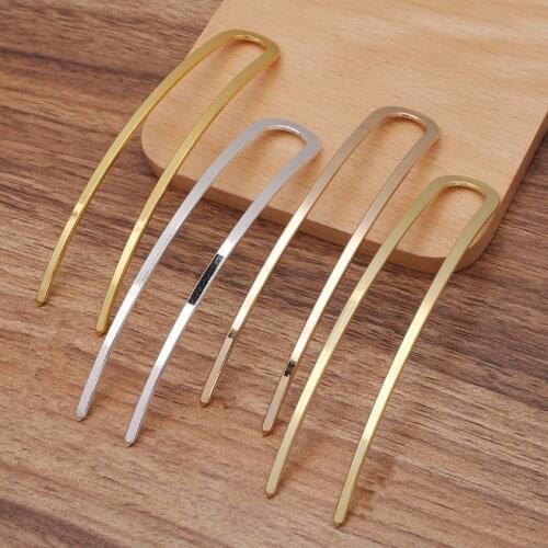 5pcs 20*100mm Metal U Shape Hair Sticks Vintage Brass Hair Forks Bridal Headdress DIY Accessories For Jewelry Making
