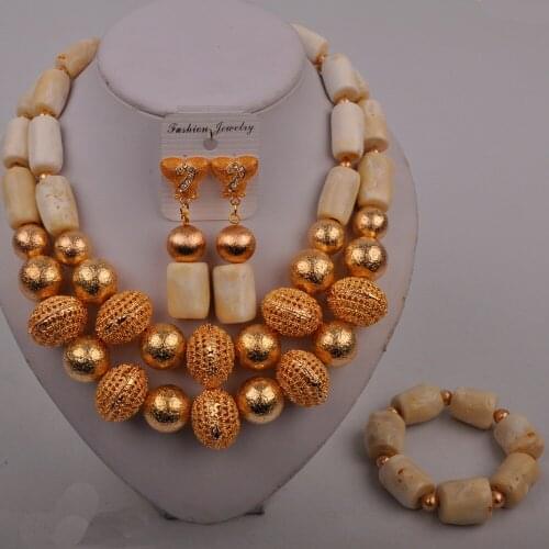 Fashion African Jewelry Sets 2121 White Coral Jewelry Sets for Party Nigeria Bridal Jewelry Sets Costume Jewelry