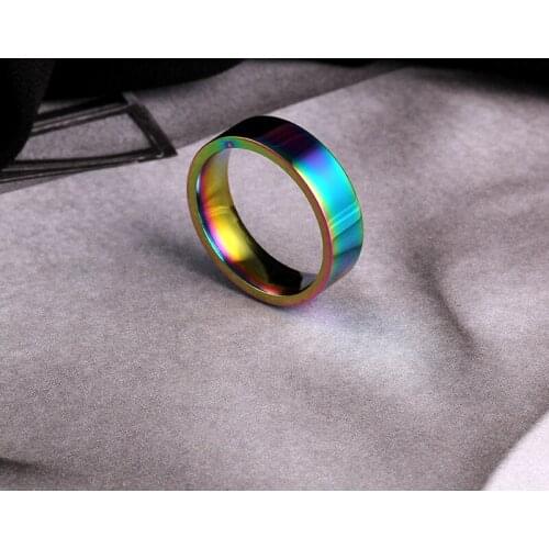 MOREDEAR 6mm Rainbow Color Titanium Steel Rings For Men and Woman Wholesale XY-R41