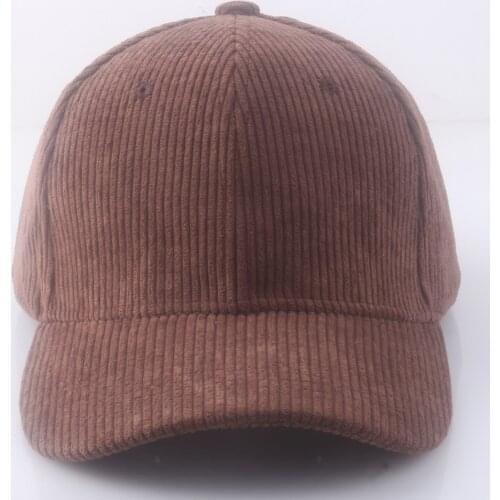 Blank Brown Vintage Corduroy Ball Cap Mens Dad Hats Solid Textured Baseball Cap Autumn Spring