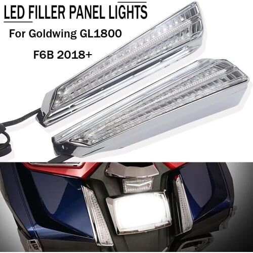 Motorcycle Accent Saddlebag Filler Inserts Support LED Turn Signal Brake Lamp Lights For HONDA GL1800 F6B 2018-2021 Gold Wing