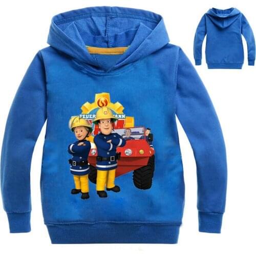 2019 New Children Cartoon Fireman Printing H Boy Girls Tops Clothes Kids Cotton Sweater For Kids Costume