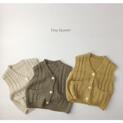 2021 new style girls boys knitted vest autumn cotton fashion kids waist vest