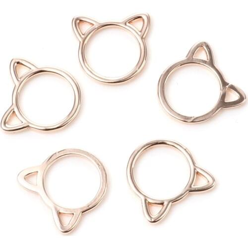 5 PCs Cute Hollow Cat Charms Zinc Based Alloy Cats Animal Pendants For DIY Necklace Earring Jewelry Making 2021 New Finding