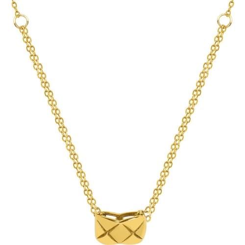 Stainless Steel X Texture Pattern Oval Designer Necklace Gifts For Women Hip Hop Punk 2021 Trend Pendant Accessories Jewellery