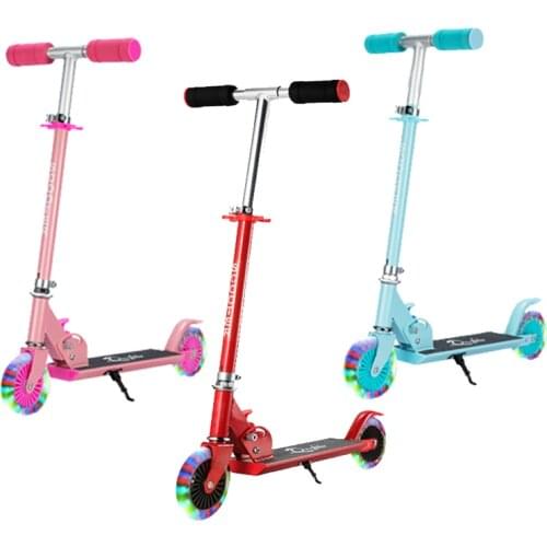 120mm PVC luminous wheel Kids Scooter toys Wear resistant wheels 4 heights Portable Scooter Kids gift Sport toy Balance Bicycle