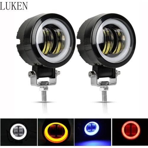LUKEN 1PC/2PCS 3Inch 12V24V LED Work Lights 20W Waterproof Square Eyes Driving Pods Offroad Car Boat LED Bar Light 6500K