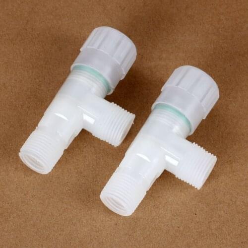 2pcs Hot And Cold Water Triangle Valve Flow Control Valve Three-Way Valve G1/2' Thread Bathroom Angle Valve