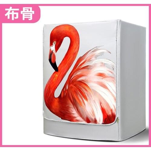 Waterproof Washing Machine Cover Cartoon Pattern Silver Coating Oxford Cloth Sunscreen Laundry Dryer Roller Dust Cover