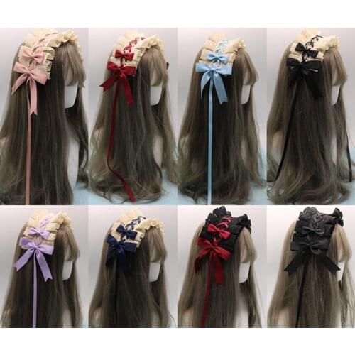 Japanese soft sister Lolita headband lace hairpin lolita sweet daily hair band cute bowknot kc headdress cosplay Lolita loli