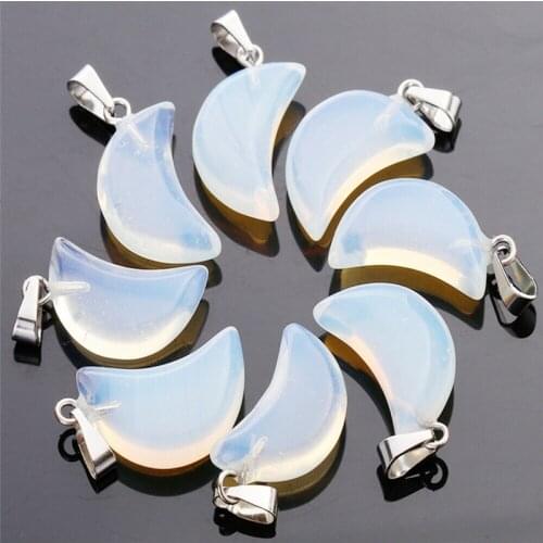 Yingwu 10pcs natural stone pendants moon opal crystal pendants jewelry wholesale handmade stones pendant agates druzy gift