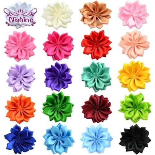 20pcs/lot 4 CM Handmade Polygonal Flowers for Children Headband Hairpin Accessories DIY Gifts Box Home Decoration Dress Ornament