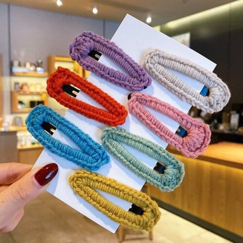 Autumn and Winter Children Cute Colors Knitting Ornament Hair Clips Girls Lovely Sweet Barrettes Hairpins Kids Hair Accessories