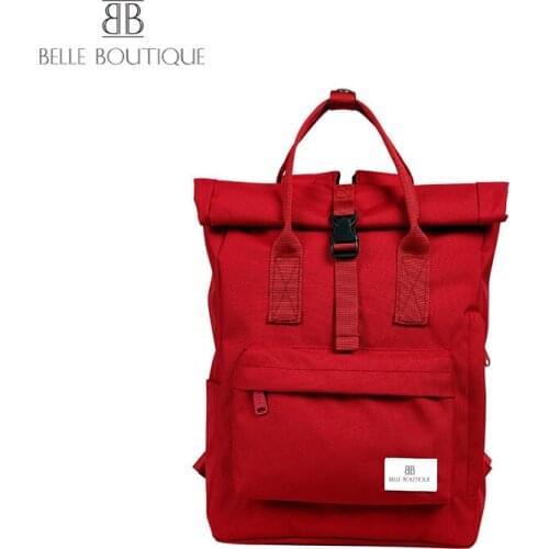 BelleBoutique Backpack Handle Anti Theft Hook And Loop Closure Multi Task Large Capacity Women Girls Teenager School Bookbag