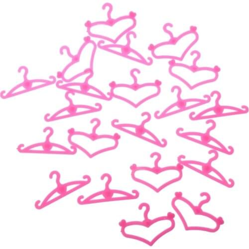 HUYU 20Pcs Pink Hangers Fits 11.5 Inch Dolls Dress Clothes Gown Doll Clothes