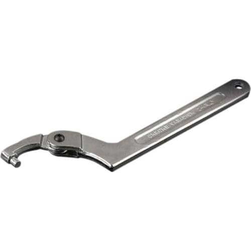 4 1/2"-6 11/16" Hand Tool Ch rome Vanadium Adjustable Square & Round Head Spanner Hook Wrench Tool