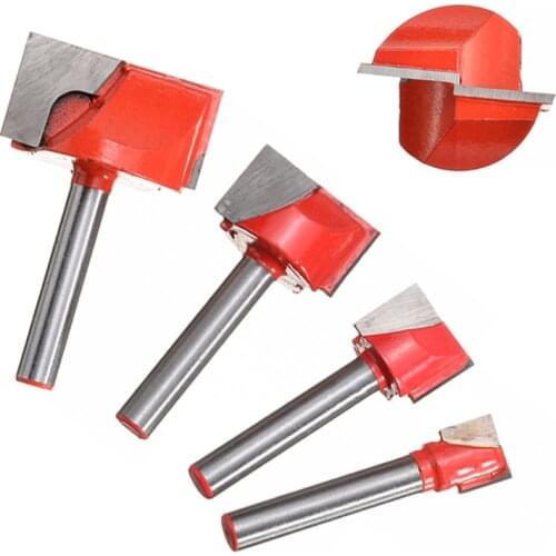 4pcs 10/15/22/30mm Double Edge Cutting Router Bit Surface Planing Bottom Cleaning Wood Milling Cutter CNC Router Bit
