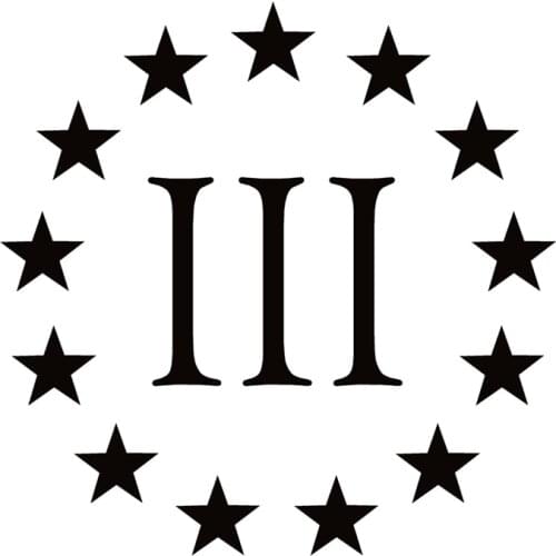 40729# Die-Cut Vinyl Decal Three Percenter Car Sticker Waterproof Auto Decors on Car Body Bumper Rear Window