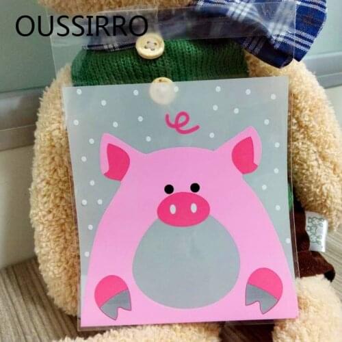 50PCS Cute Animals Candy Cake Biscuits Cookies Packaging Bags Self-adhesive Plastic Gifts Bags Party Birthday Favor Snack Baking