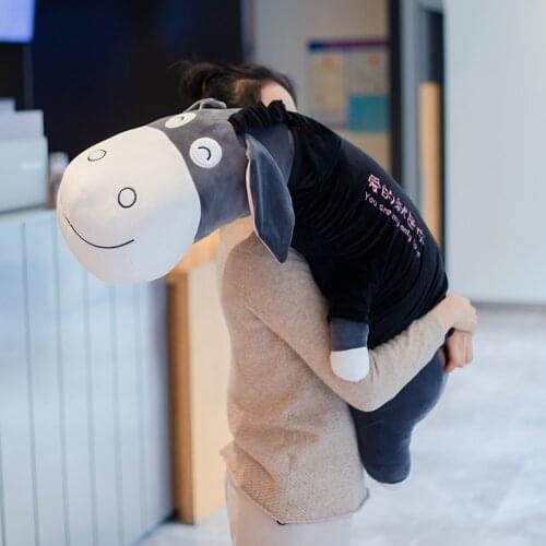 70-120cm New Cute Clothes Donkey Soft Plush Baby Toys Kids Sleep Stuffed Dolls Donkey Squeeze Toys For Children Birthday Gift