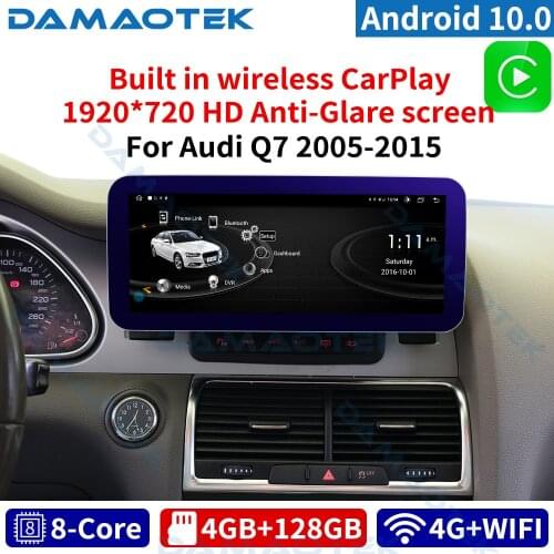 DamaoTek Android 10.0 12.3'' IPS car audio GPS for Audi Q7 2005-2015 car multimedia tablet car audio system with touch screen