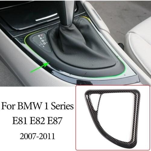 Car Central Control Gear Shift Lever Frame Cover Trim ABS Carbon Fiber For BMW 1 Series E81 E82 E87 2007-2011 Interior Accessory