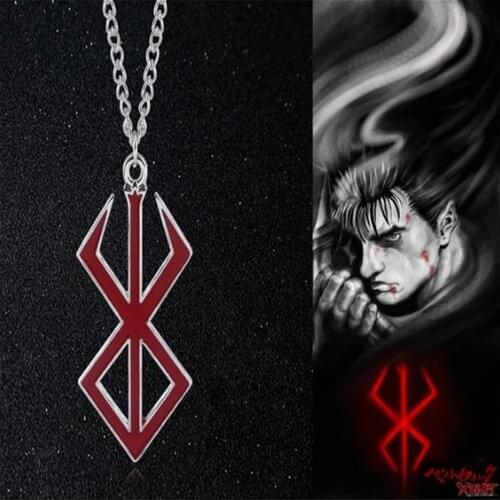 Berserk Symbol Necklace The Mad Warrior of Norse Viking Mythology Pendant Necklace Gothic Mens Hip Hop Jewelry Gifts