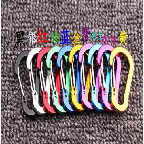 Booms Fishing CC1 6Pcs Aluminum Alloy Carabiner Keychain Outdoor Camping Climbing Snap Clip Lock Buckle Hook Fishing Tool 6Color