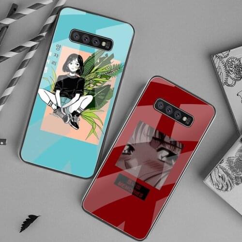 Japanese anime Love Friend Phone Case Tempered Glass For Samsung S20 Plus S7 S8 S9 S10 Plus Note 8 9 10 Plus