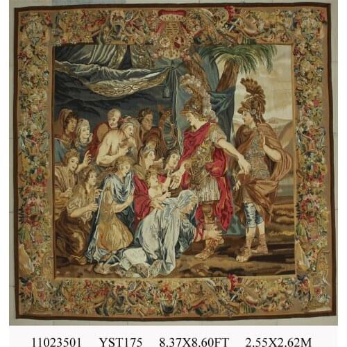 Pure handmade wool palace French Aubusson Gobelins Weave Tapestry wide (244CM) 11023501 8.37x8.6gc88tapyg4